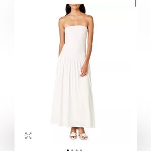 Bloomingdale’s Elegant White Strapless Maxi Dress